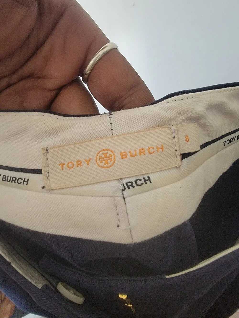 Tory Burch Navy Straight Dress Pants